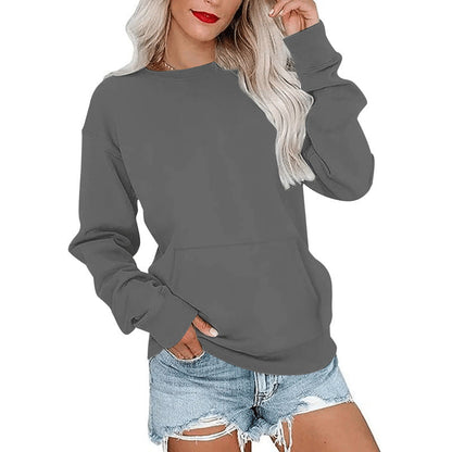 Damen Lässiges Oversized Rundhals-Sweatshirt