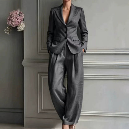 Aktueller Trend🍂✨ Lässiger Blazer-Anzug – weicher Fall und eleganter Look für legere Bürotage