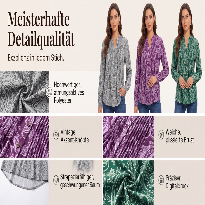 💫 Jetzt im Trend – Lockeres Paisley-Top mit Bindevorderseite – vielseitig und elegant ✨