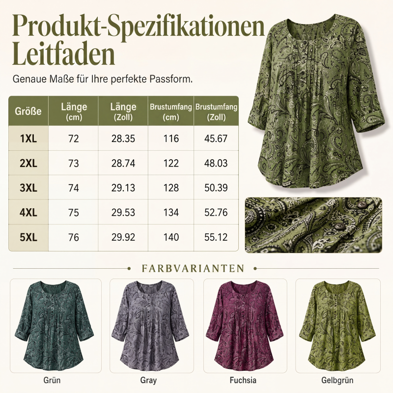 💫 Jetzt im Trend – Lockeres Paisley-Top mit Bindevorderseite – vielseitig und elegant ✨