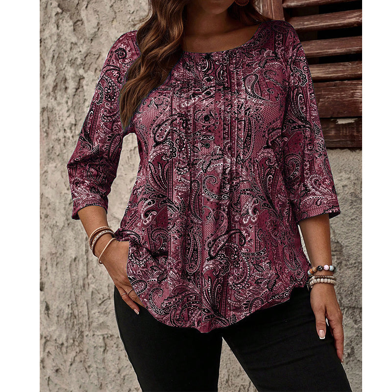 💫 Jetzt im Trend – Lockeres Paisley-Top mit Bindevorderseite – vielseitig und elegant ✨