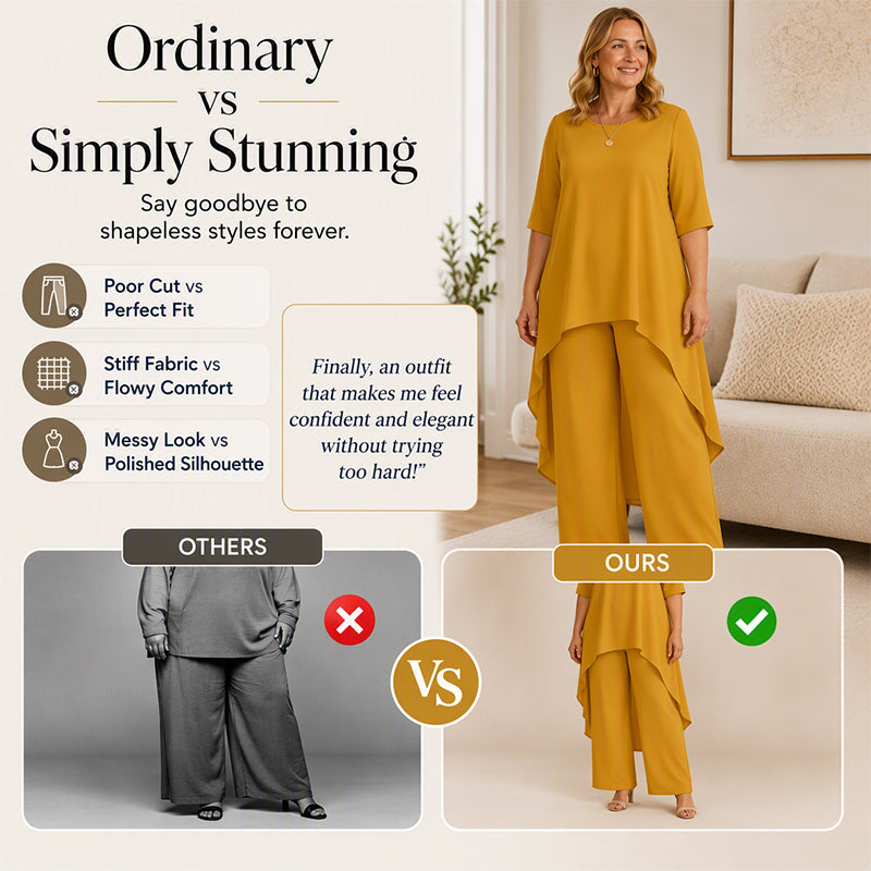🔥 Jetzt im Trend – Asymmetrisches Hosen-Set – vielseitig