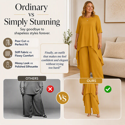 🔥 Jetzt im Trend – Asymmetrisches Hosen-Set – vielseitig