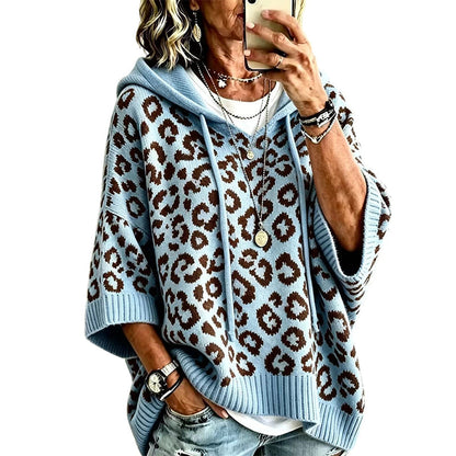 💞 Über 100.000 verkauft – der beliebteste Hit – jetzt zum halben Preis！Gestrickter Hoodie mit Leopardenmuster für Damen