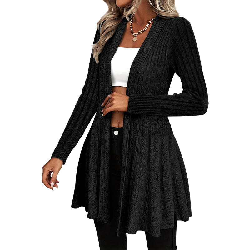 🌸🧥Neuheiten – Eleganter offener Cardigan mit Stricktextur – Weicher Komfort & vielseitiger Stil für jeden Anlass