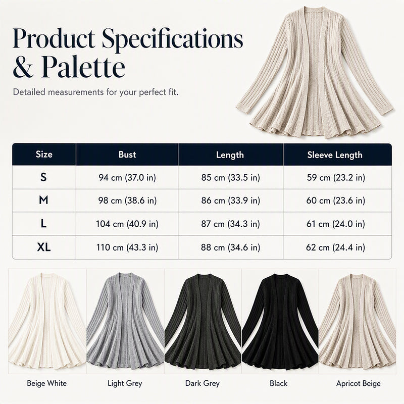 🌸🧥Neuheiten – Eleganter offener Cardigan mit Stricktextur – Weicher Komfort & vielseitiger Stil für jeden Anlass