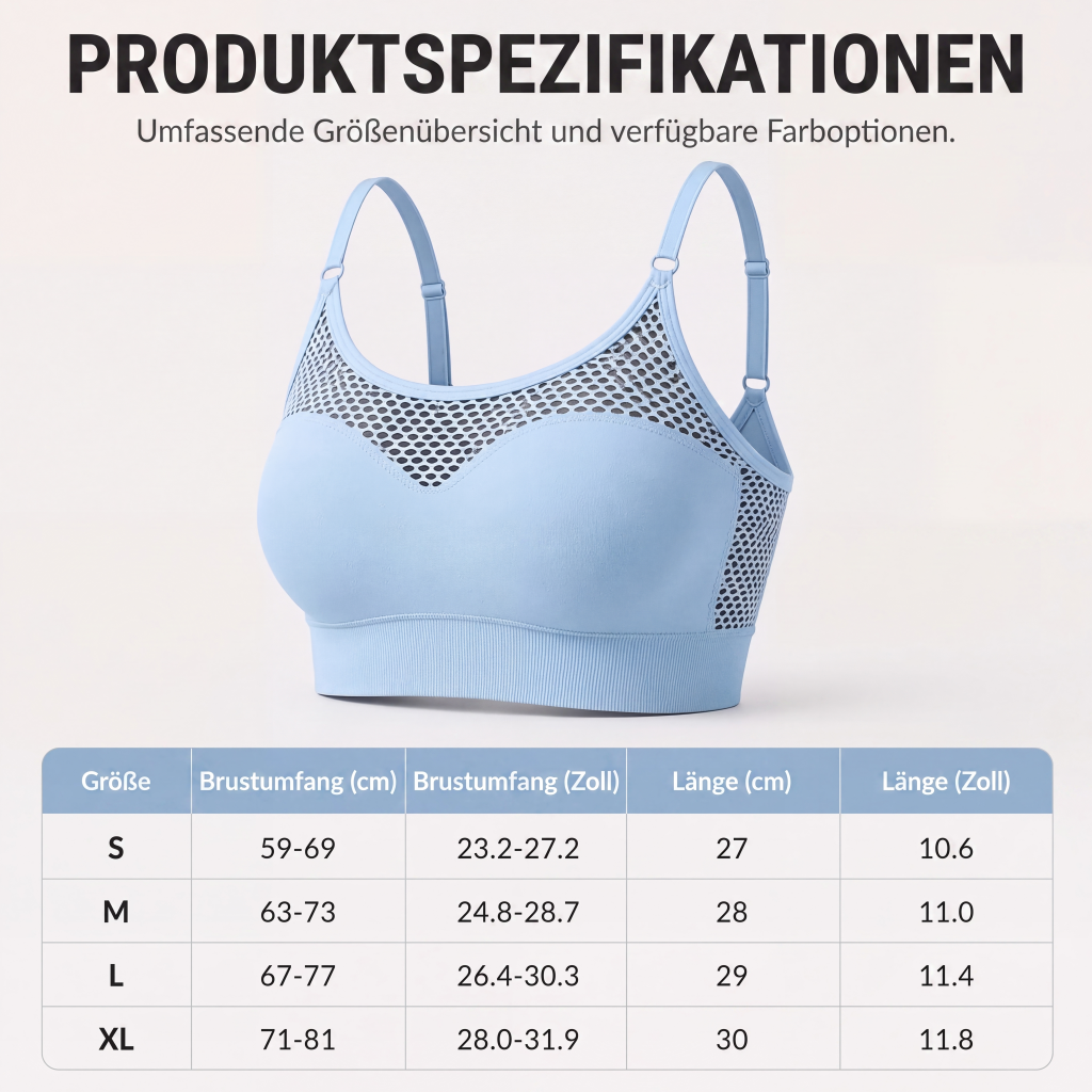 📢📢50%Rabatt!!!🎉✨Damen Hohles Mesh Push-Up Sport-BH
