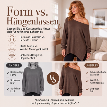 📢🎉50%Rabatt!!!🛍️✨Damen-Carmen-Oberteil mit geteiltem Saum