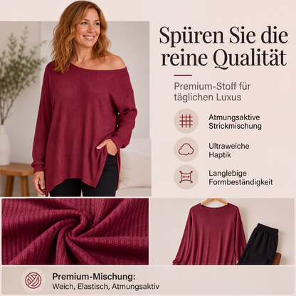 📢🎉50%Rabatt!!!🛍️✨Damen-Carmen-Oberteil mit geteiltem Saum