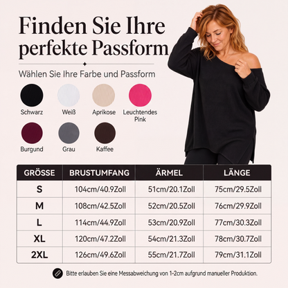 📢🎉50%Rabatt!!!🛍️✨Damen-Carmen-Oberteil mit geteiltem Saum