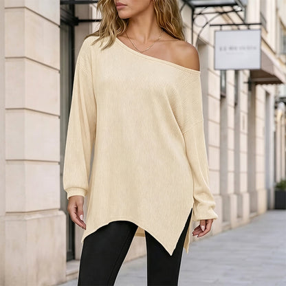 📢🎉50%Rabatt!!!🛍️✨Damen-Carmen-Oberteil mit geteiltem Saum