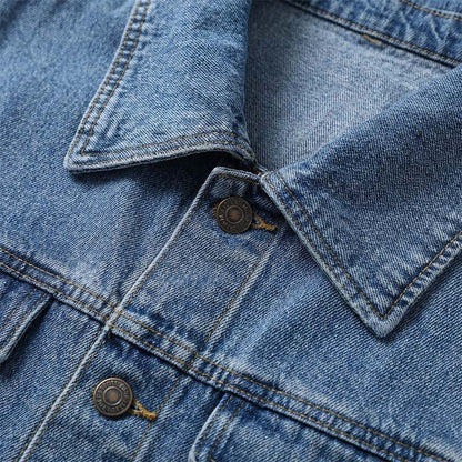 📢📢50%Rabatt!!!🎉✨Lässiger lang geschnittener Jeansmantel mit Knopfleiste für Damen