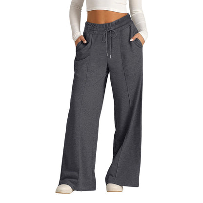 💎👖 Neuheiten – Hoch taillierte Weitbeinhose mit Kordelzug – bequem und elegant