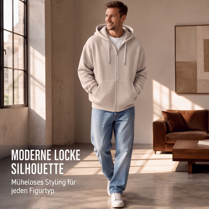 📢📢50%Rabatt!!!🎉✨Herren-Waffelstrick-Kapuzenpullover mit Reißverschluss – lässig & warm