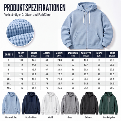 📢📢50%Rabatt!!!🎉✨Herren-Waffelstrick-Kapuzenpullover mit Reißverschluss – lässig & warm