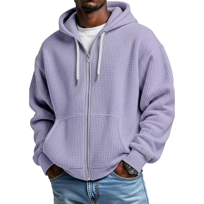 📢📢50%Rabatt!!!🎉✨Herren-Waffelstrick-Kapuzenpullover mit Reißverschluss – lässig & warm
