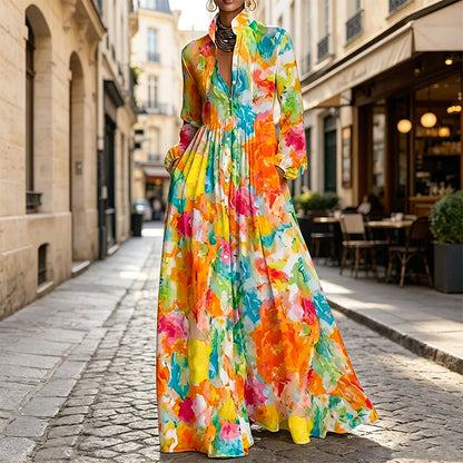 📈 Verkaufshit Nr. 1 – direkt 50%! Damen Maxikleid mit künstlerischem Graffiti-Print