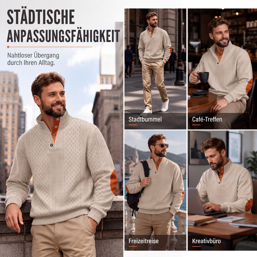 🌙 Heute um Mitternacht vorbei – verpassen Sie es nicht, sonst warten Sie ein Jahr! Legeres, lockeres Jacquard-Sweatshirt für Herren