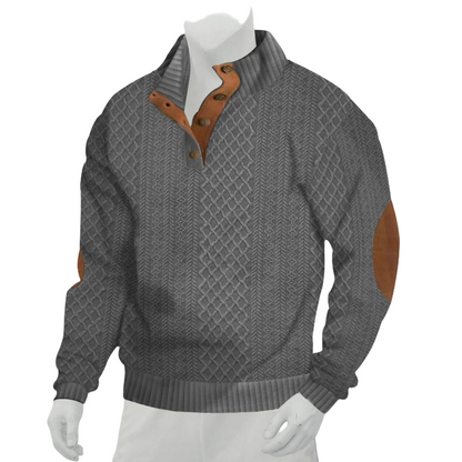 🌙 Heute um Mitternacht vorbei – verpassen Sie es nicht, sonst warten Sie ein Jahr! Legeres, lockeres Jacquard-Sweatshirt für Herren