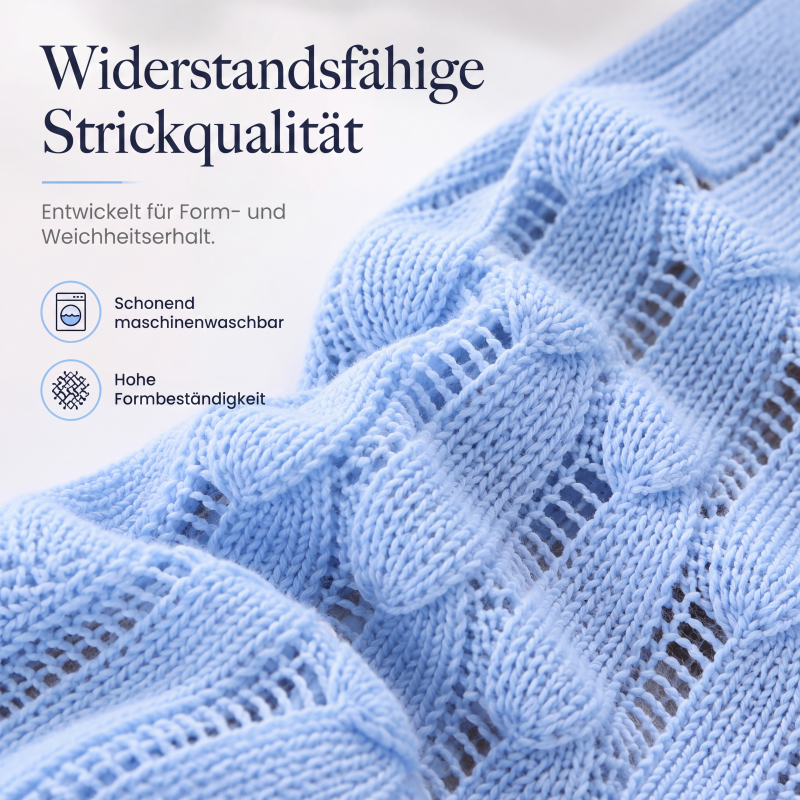 Locker sitzender Damen-Strickpullover mit Lochmuster