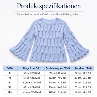 Locker sitzender Damen-Strickpullover mit Lochmuster