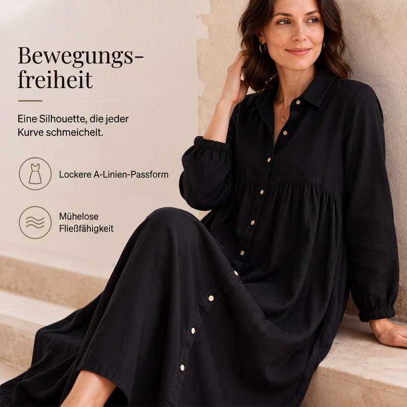 🌿 50 % RABATT – Damen Leinen-Maxikleid mit lockerer Passform | Luftiger Komfort trifft auf zeitlose Eleganz ✨