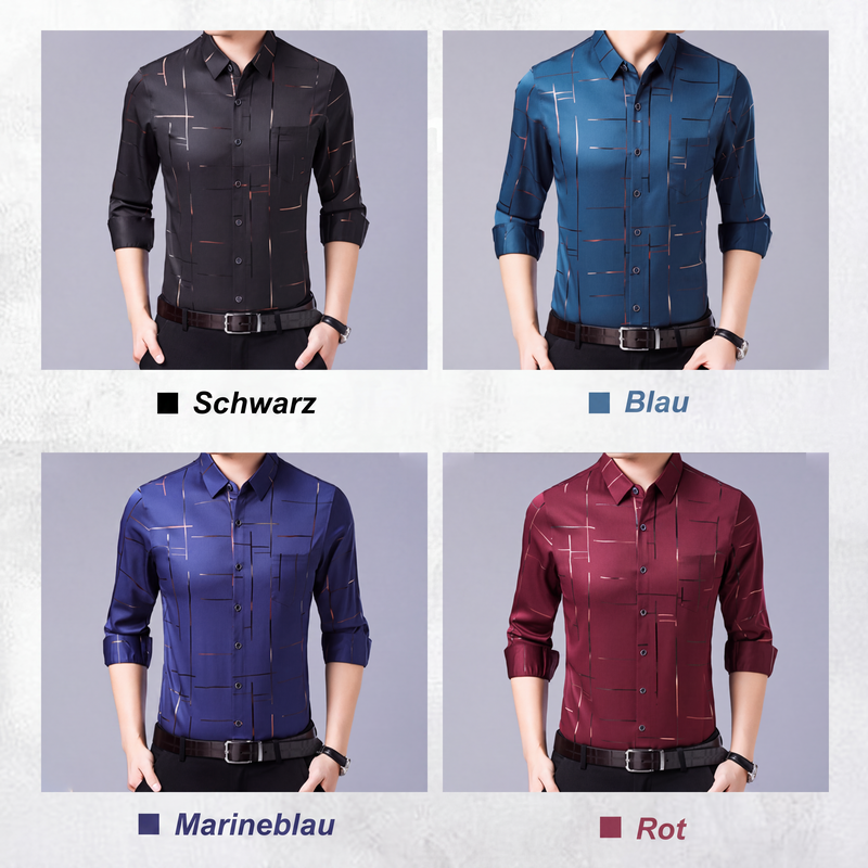 👔 50 % RABATT – Leichtes bügelfreies Herrenhemd | Eleganter Look trifft auf mühelosen Komfort ✨