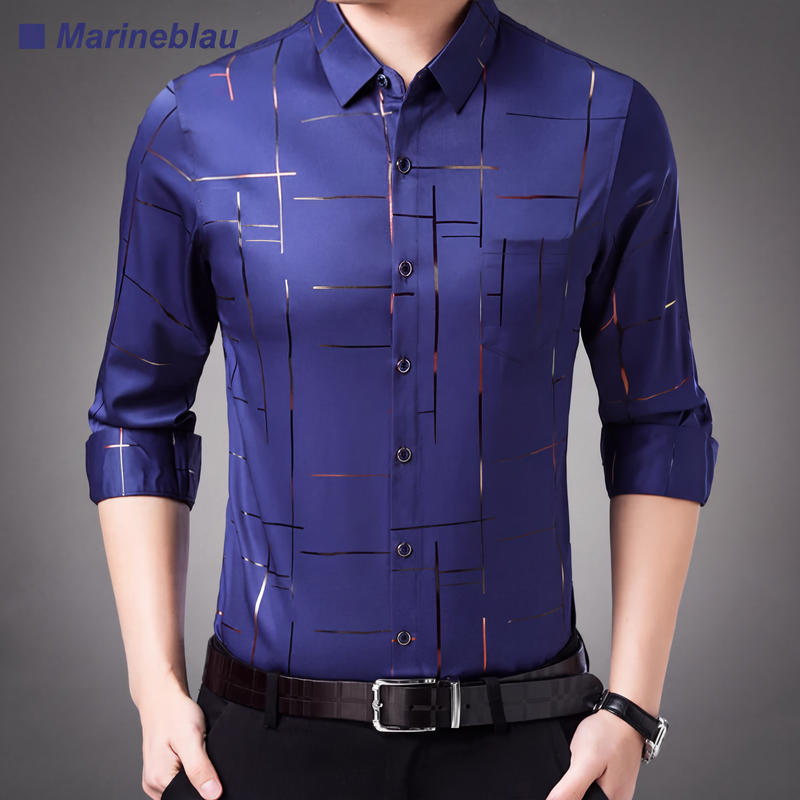 👔 50 % RABATT – Leichtes bügelfreies Herrenhemd | Eleganter Look trifft auf mühelosen Komfort ✨