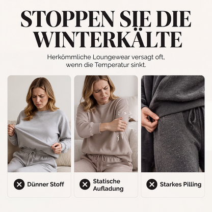 📢📢50%Rabatt!!!🎉✨Plüsch-Zopfmuster-Kapuzenpullover und -Hosen-Set für Damen