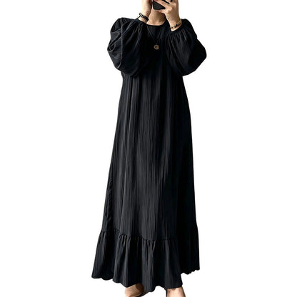 👗 50 % RABATT | Mühelose Eleganz für jeden Tag – Langarm-Maxi-Kleid mit Volantsaum