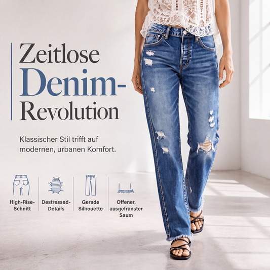 💎👖 Neuheiten – High-Waist-Distressed-Jeans – vintage und vielseitig