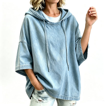 📢📢50%Rabatt!!!🎉✨Lässiges, lockeres Denim-Hoodie für Damen