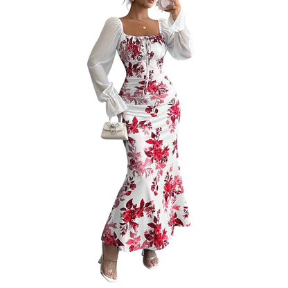 Elegantes geblümtes ausgestelltes Kleid für Damen