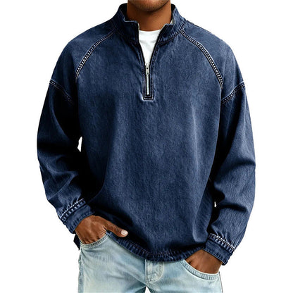 👕Herren-Pullover mit halbem Reißverschluss im Vintage-Look – Lässiges Sweatshirt im Streetstyle ✨