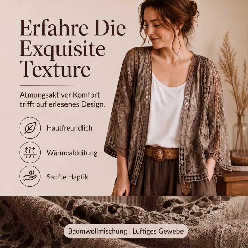 Locker sitzende Cardigan aus Hohlspitze für Damen