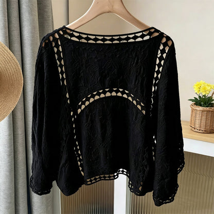 Locker sitzende Cardigan aus Hohlspitze für Damen
