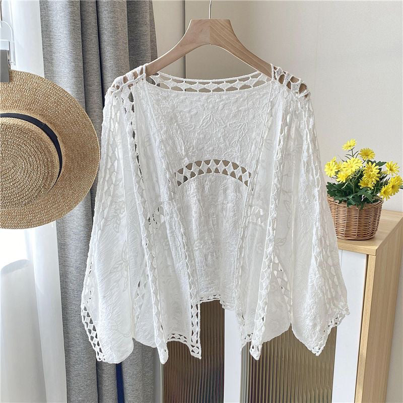 Locker sitzende Cardigan aus Hohlspitze für Damen