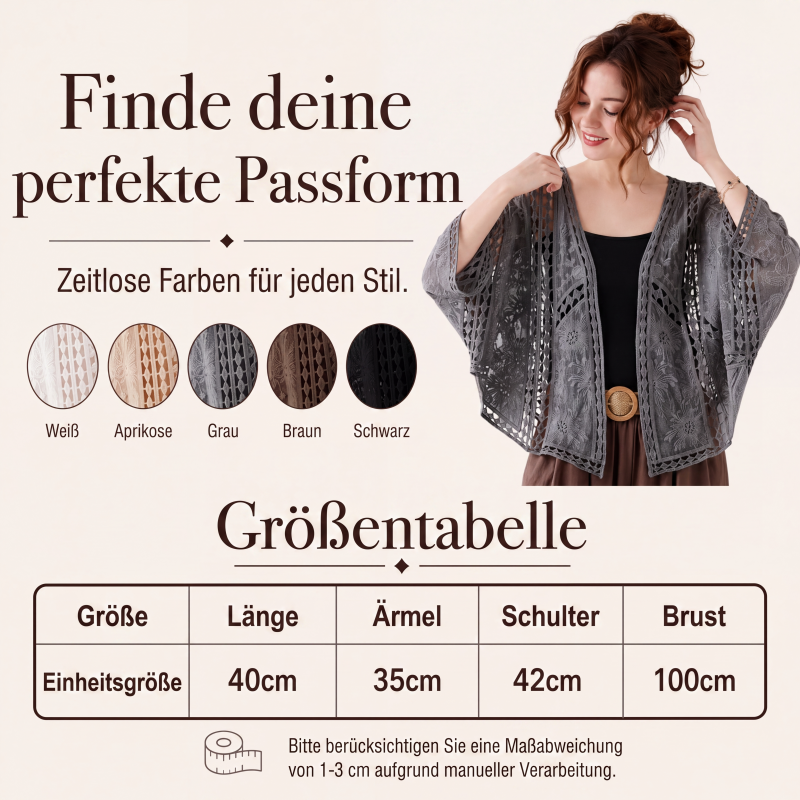 Locker sitzende Cardigan aus Hohlspitze für Damen