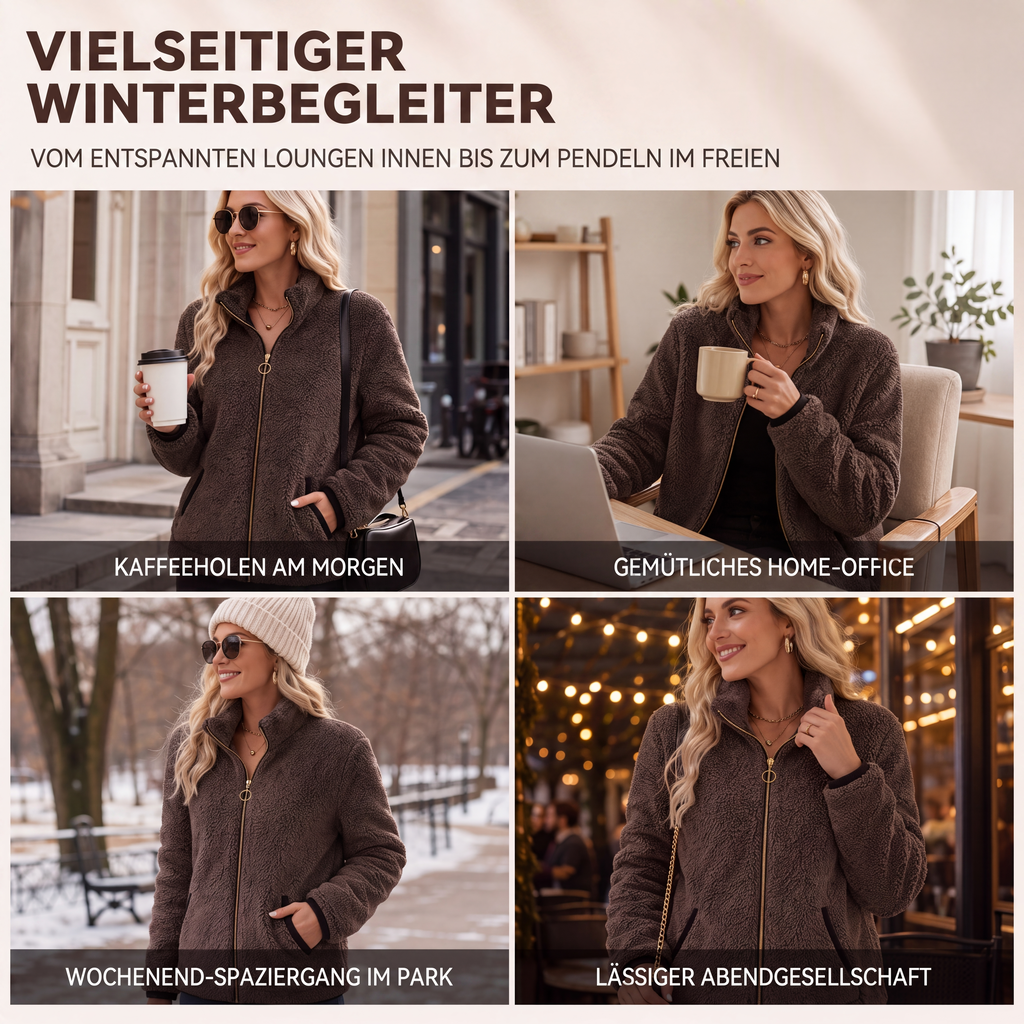 💎🧥 Kuscheliger Zip-Cardigan mit Taschen – warm und vielseitig