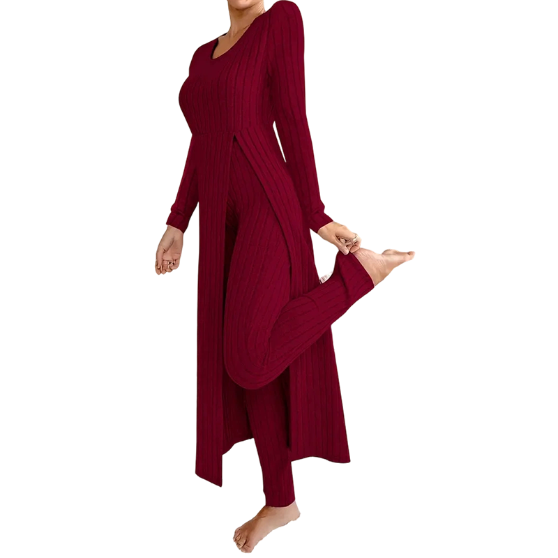 📢📢50%Rabatt!!!🎉✨Legeres, weiches geripptes Strick-Zweiteiler-Set für Damen