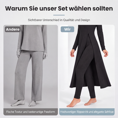 📢📢50%Rabatt!!!🎉✨Legeres, weiches geripptes Strick-Zweiteiler-Set für Damen