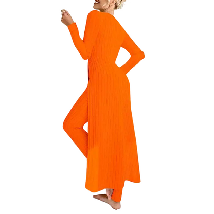 📢📢50%Rabatt!!!🎉✨Legeres, weiches geripptes Strick-Zweiteiler-Set für Damen