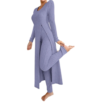 📢📢50%Rabatt!!!🎉✨Legeres, weiches geripptes Strick-Zweiteiler-Set für Damen