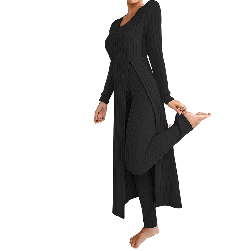 📢📢50%Rabatt!!!🎉✨Legeres, weiches geripptes Strick-Zweiteiler-Set für Damen