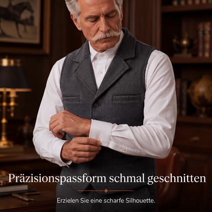 🦺 50 % RABATT | Klassischer Vintage-Charme – Herren Weste mit Revers & Fischgrätmuster