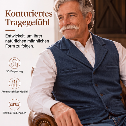 🦺 50 % RABATT | Klassischer Vintage-Charme – Herren Weste mit Revers & Fischgrätmuster