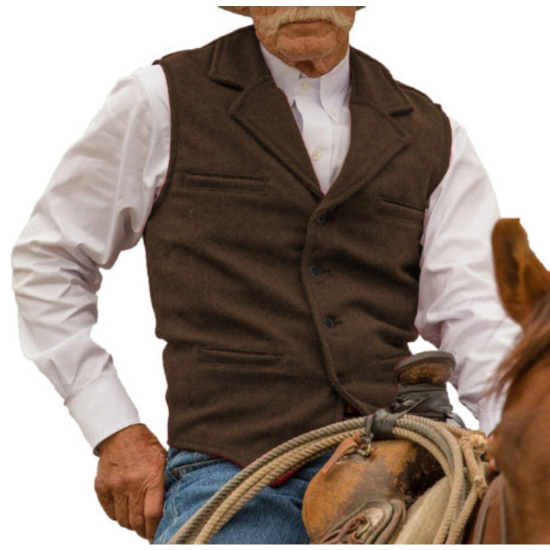 🦺 50 % RABATT | Klassischer Vintage-Charme – Herren Weste mit Revers & Fischgrätmuster