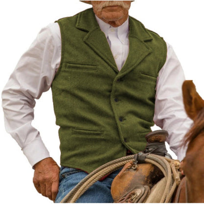 🦺 50 % RABATT | Klassischer Vintage-Charme – Herren Weste mit Revers & Fischgrätmuster
