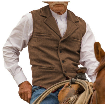 🦺 50 % RABATT | Klassischer Vintage-Charme – Herren Weste mit Revers & Fischgrätmuster
