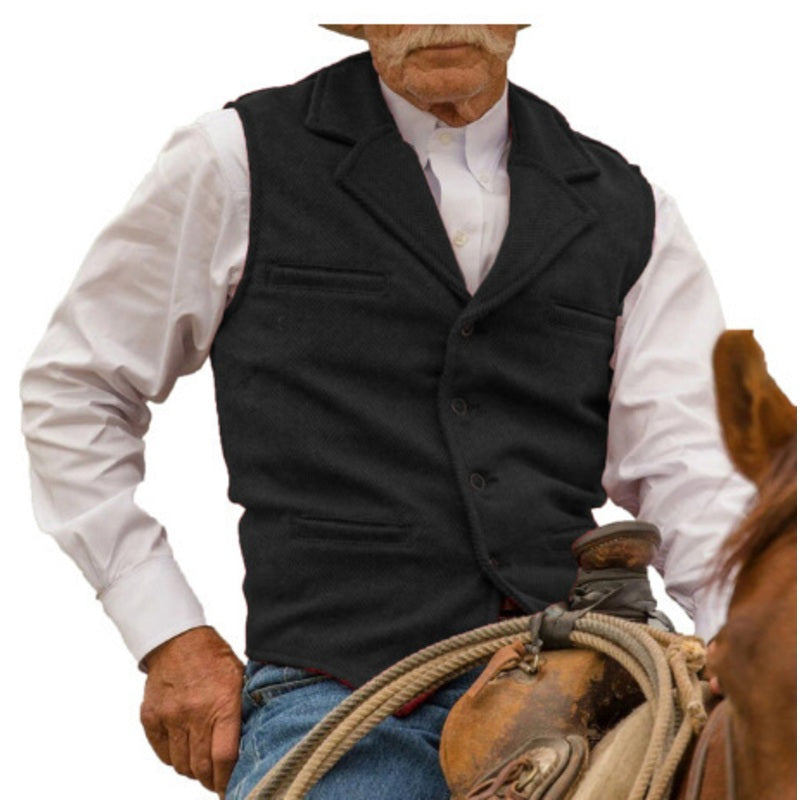 🦺 50 % RABATT | Klassischer Vintage-Charme – Herren Weste mit Revers & Fischgrätmuster